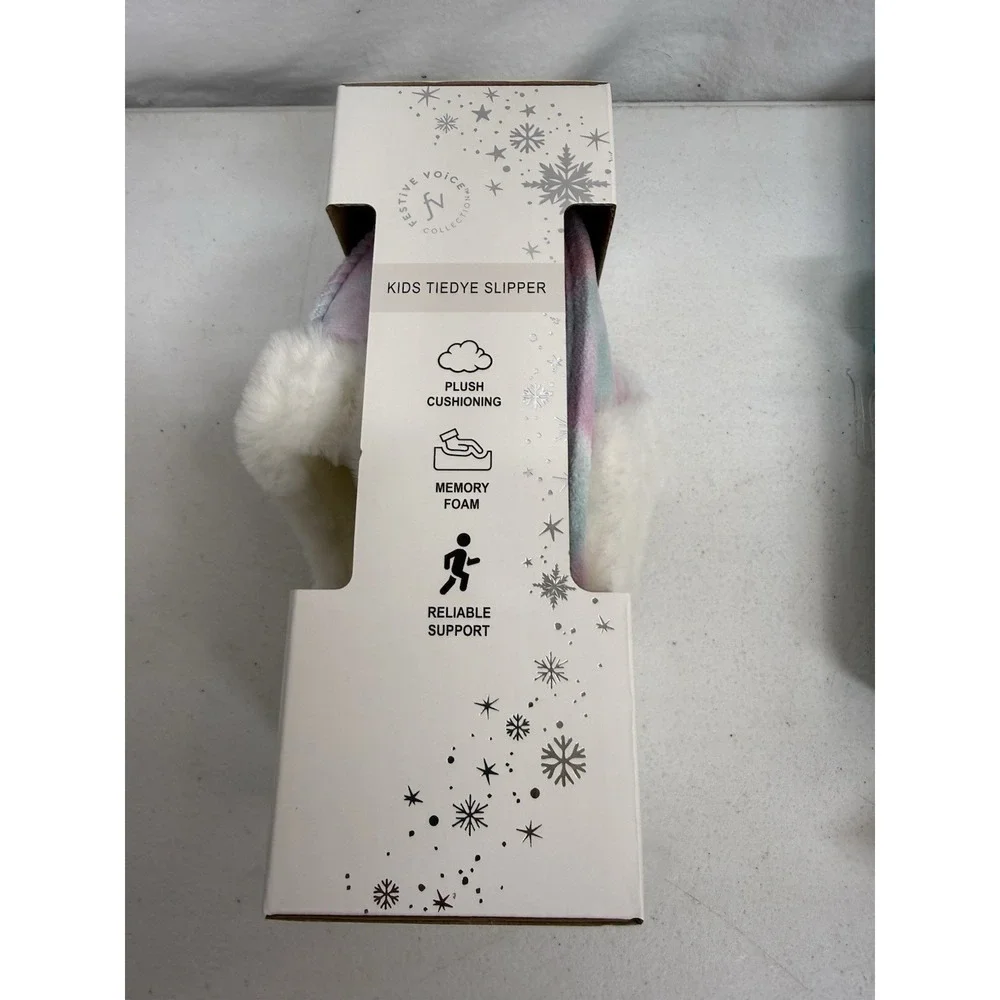 Adorable Festive Voice Collection kids Tye Dye Slippers Size 11/12